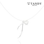 [TANDY] Silver 925 Ribbon Pendant Necklace TDN606 - 92.5% Pure Non-Plated Silver, Charming Ribbon Design for a Delightful and Elegant Mood - Made in Korea